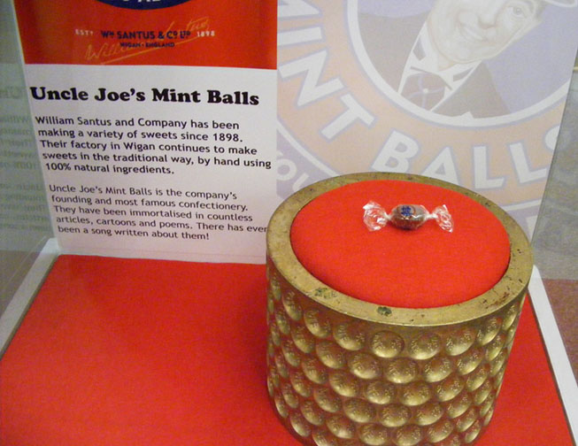 The two billionth Uncle Joe's Mint Ball on display