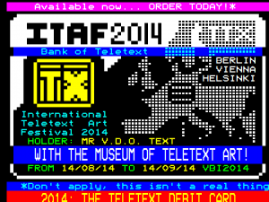 Teletext Debit Card // Dan Farrimond