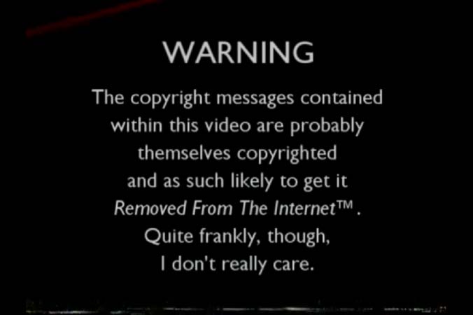 VHS copyright warnings
